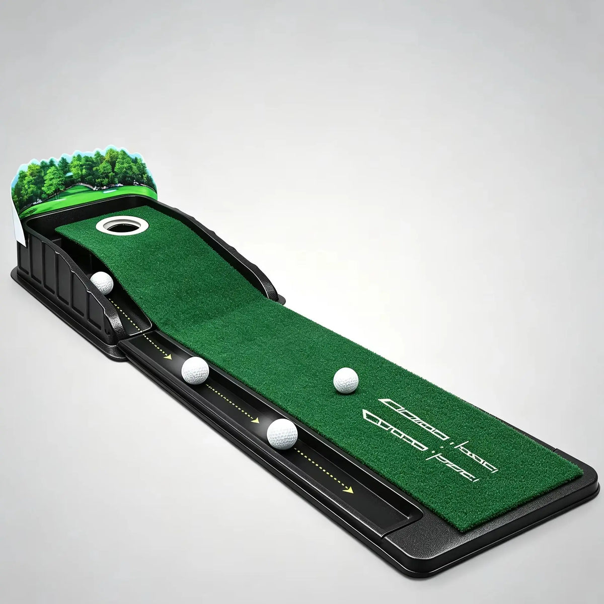 Portable Golf Practice Mat With Automatic Ball Return System