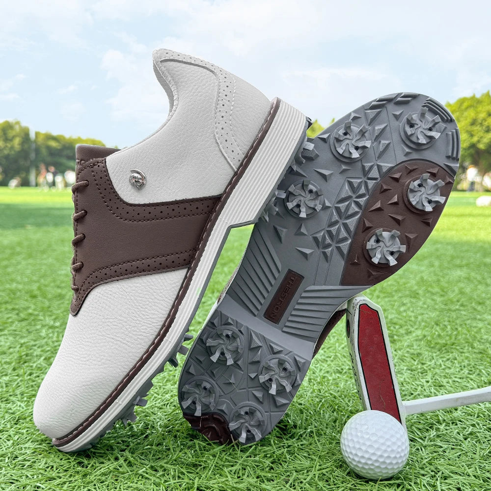 Lenox Men's Golf Shoes Spikes Sneakers For Walking Comfort