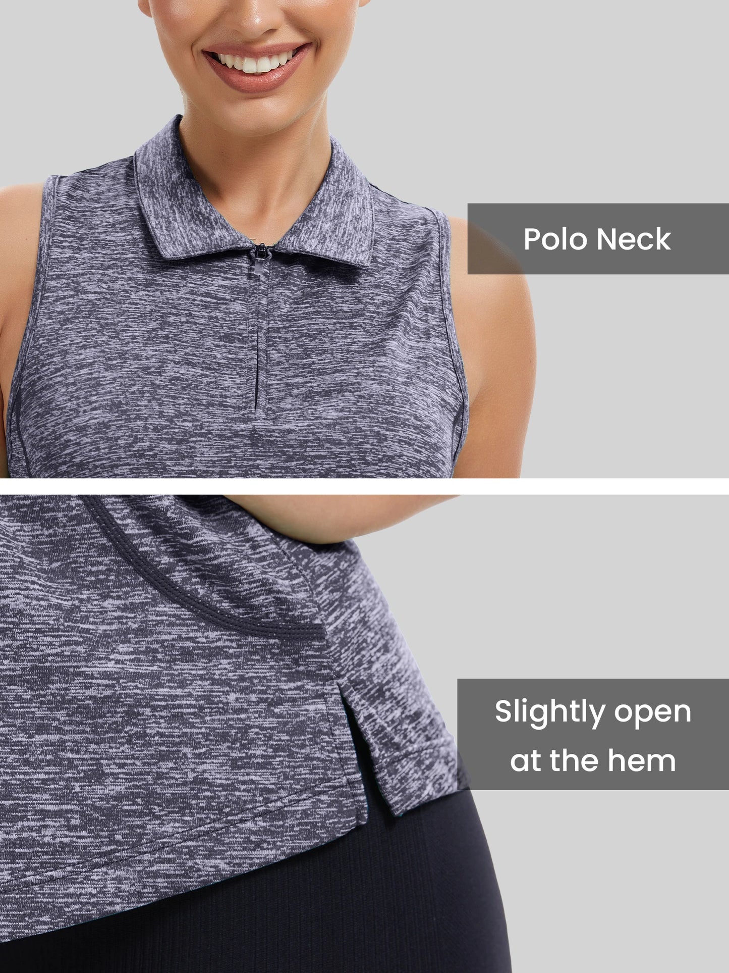 Women's Sleeveless Golf Polo Shirt With Moisture-Wicking Fabric