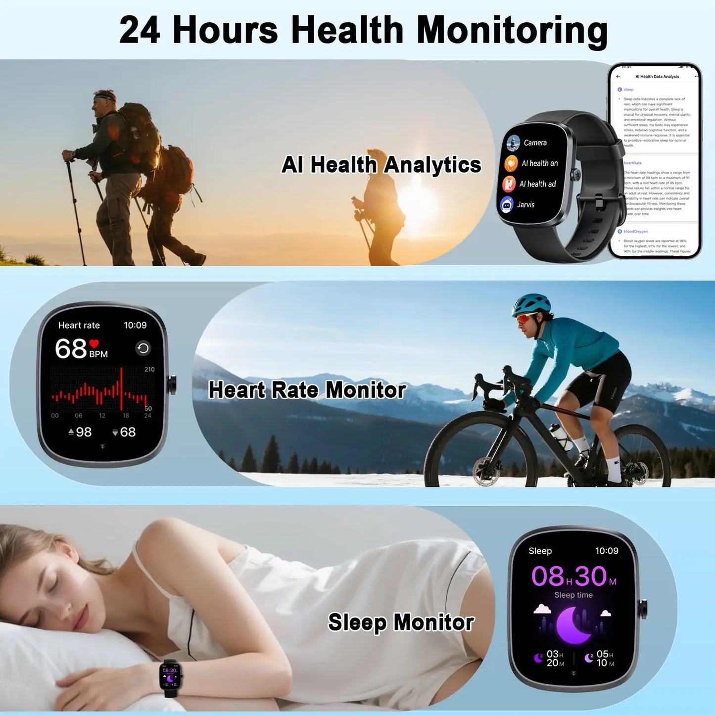 Nerunsa AI Smart Watch With Heart Rate SpO2 Sleep Tracking And Bluetooth 5.3