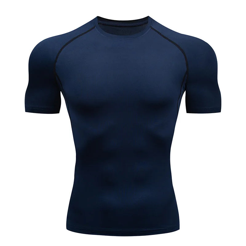 Men's Compression Shirt Short Sleeve Gym Top for Workout Fitness