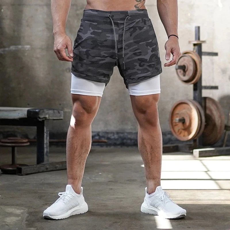 Mens Camo Quick Dry Running Shorts for Gym and Training