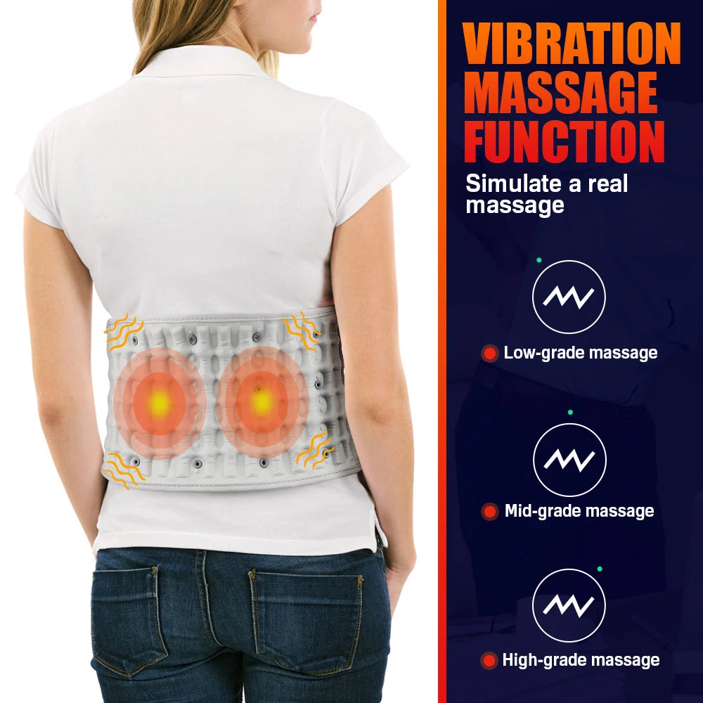 PASTSKY Rechargeable Heated Waist Back Massage Inflatable Lumbar Traction Belt