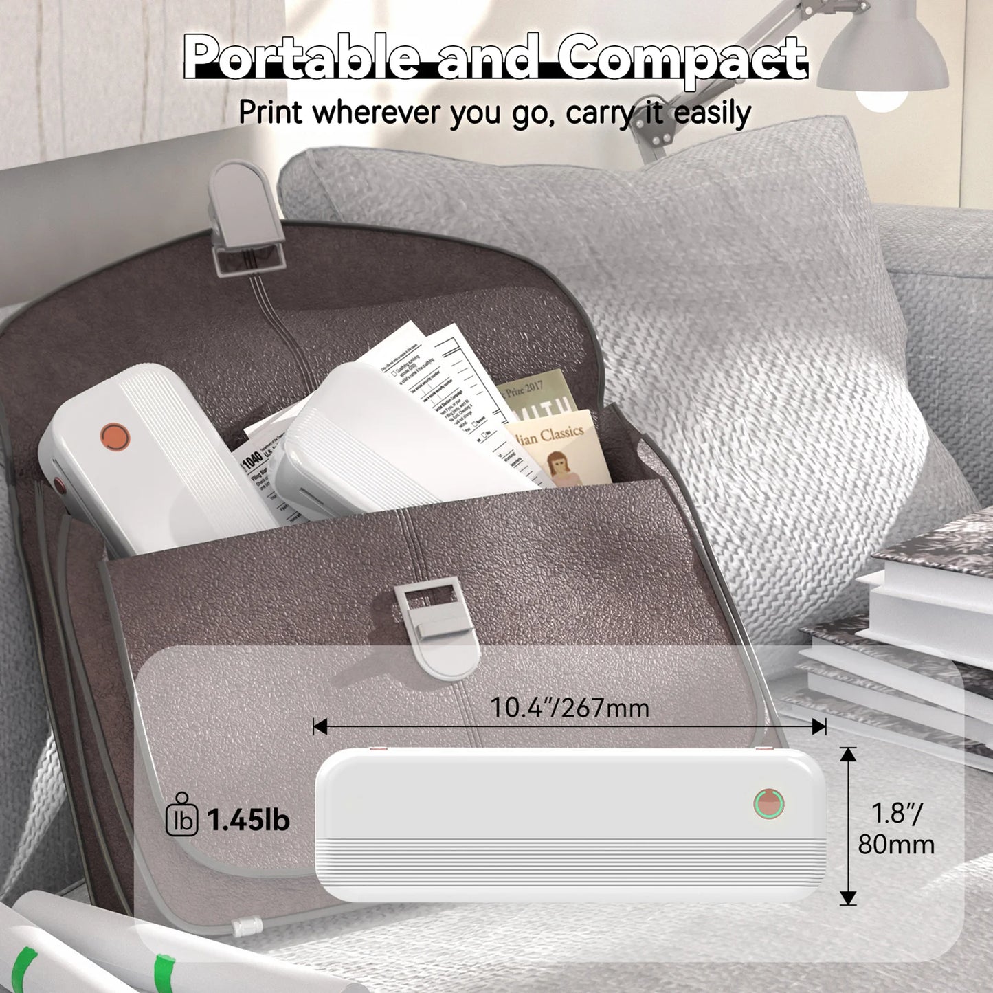 Peripage P40  Portable Thermal Printer Wireless Mobile Photo Printer Support 2''/3''/4''/216mm/210mm & Paper Width Inkless