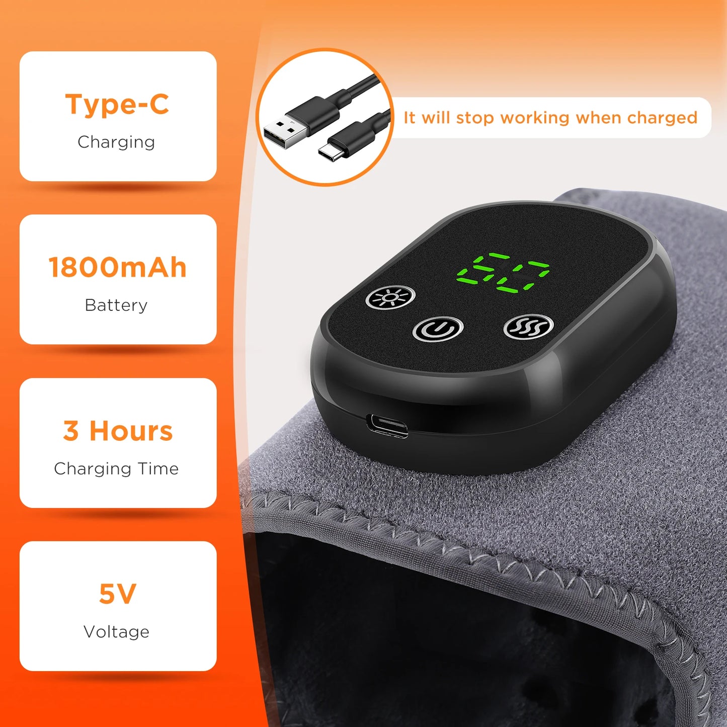 Moajaza Electric Ankle Massager With Five Level Hot Compress