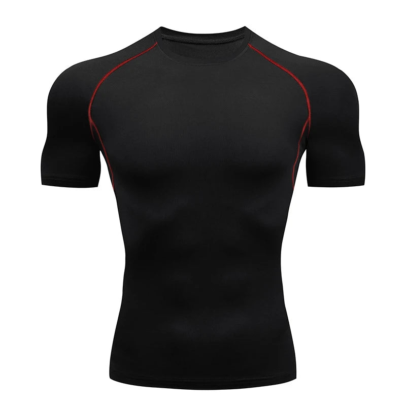 Men's Compression Shirt Short Sleeve Gym Top for Workout Fitness