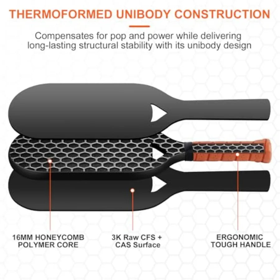 Carbon Fiber Pickleball Paddle With Aero Throat USAPA Approved
