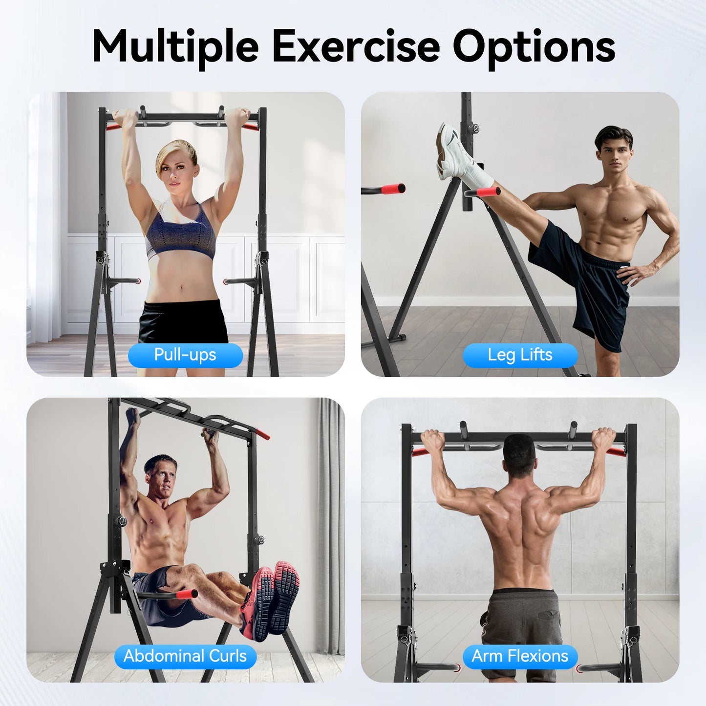 Foldable Adjustable Pull Up Bar With 200kg Capacity