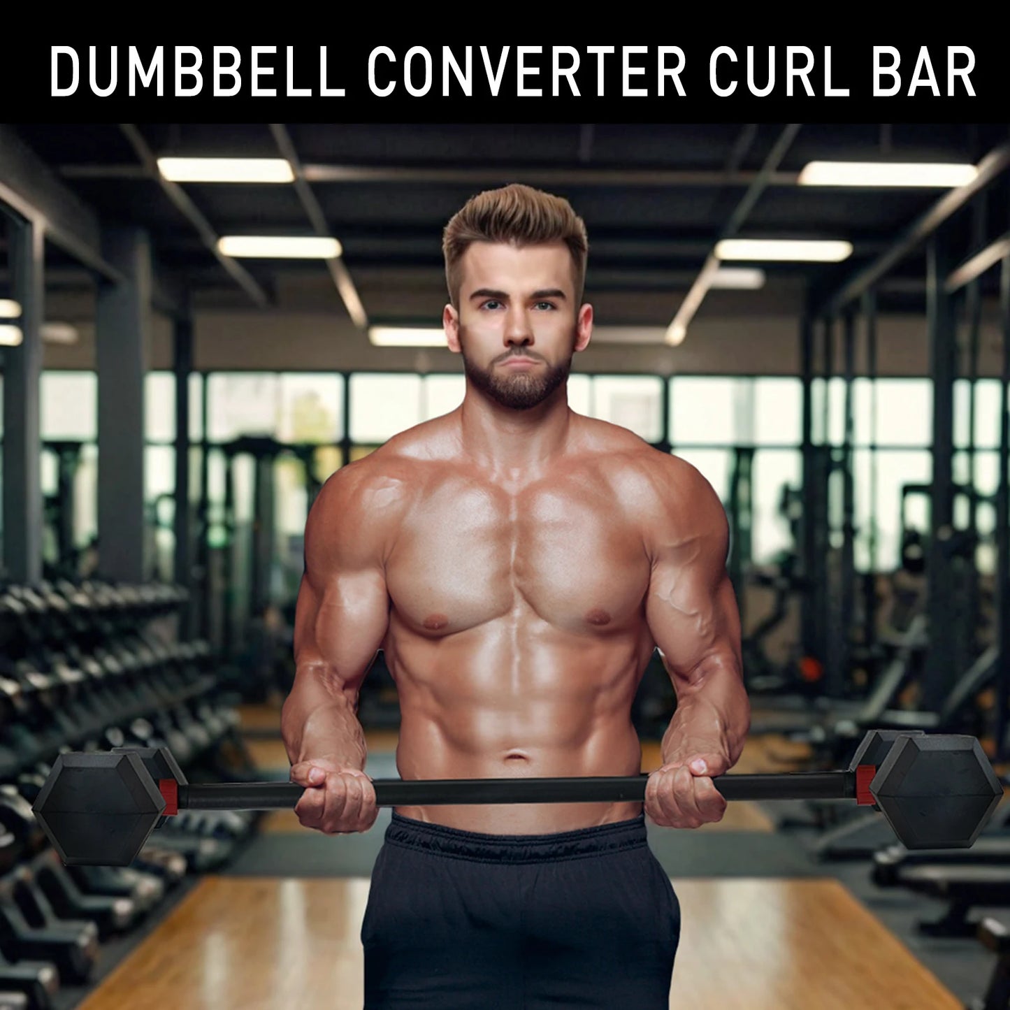 MARSAFIT Adjustable Dumbbell Converter Barbell Set And Kettlebell