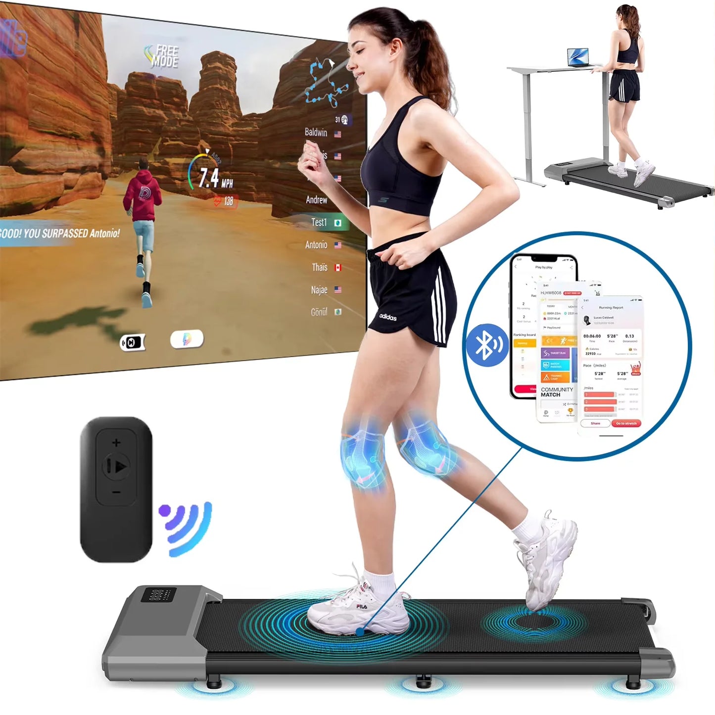 Walking Pad Mini Treadmill Under Desk Exercise Machine Max 250 Lbs
