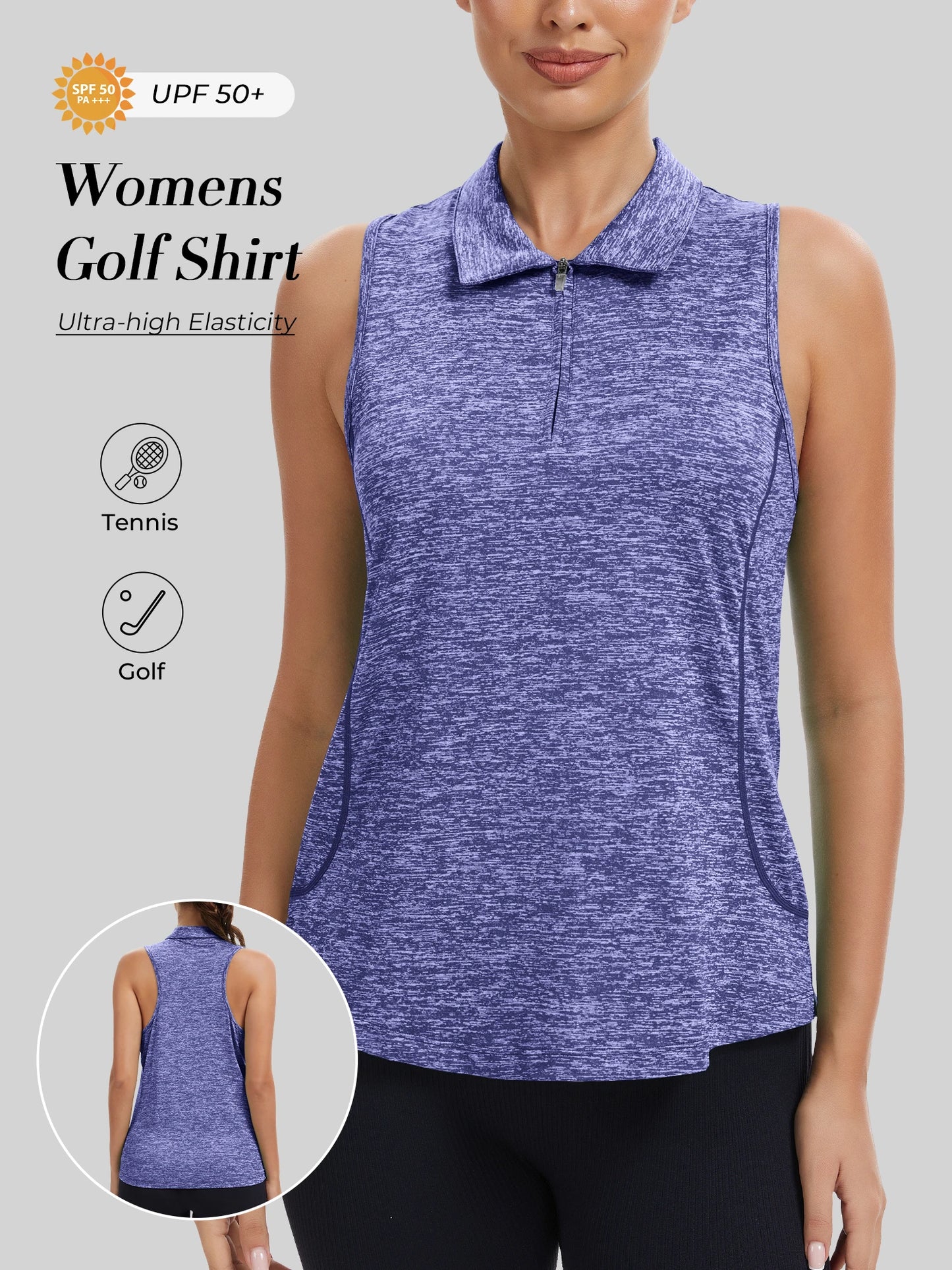 Women's Sleeveless Golf Polo Shirt With Moisture-Wicking Fabric