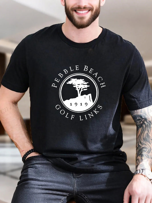 Pebble Beach Golf Mens Cotton T Shirt Casual Top Wear