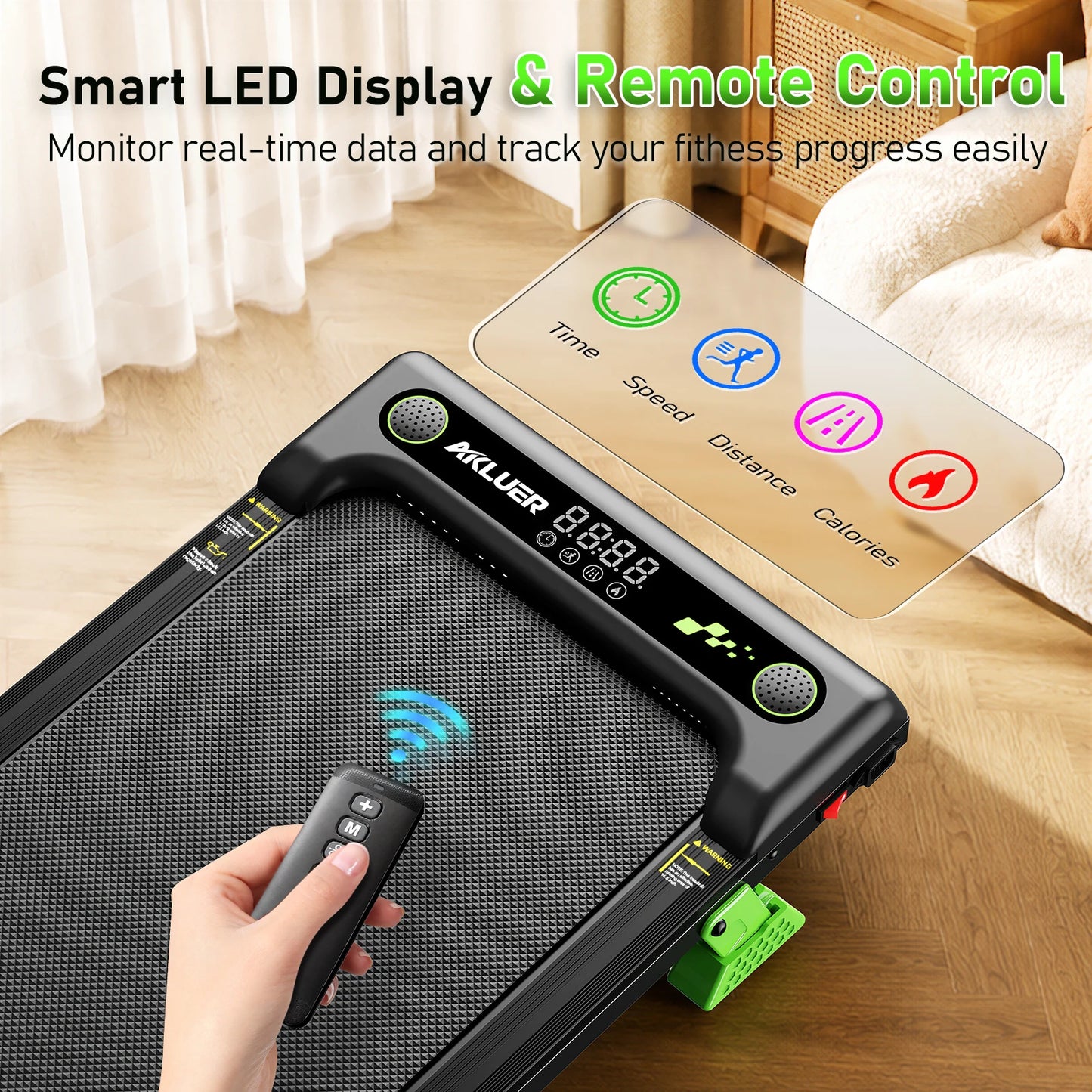 AKLUER Walking Pad Under Desk Treadmill With Incline