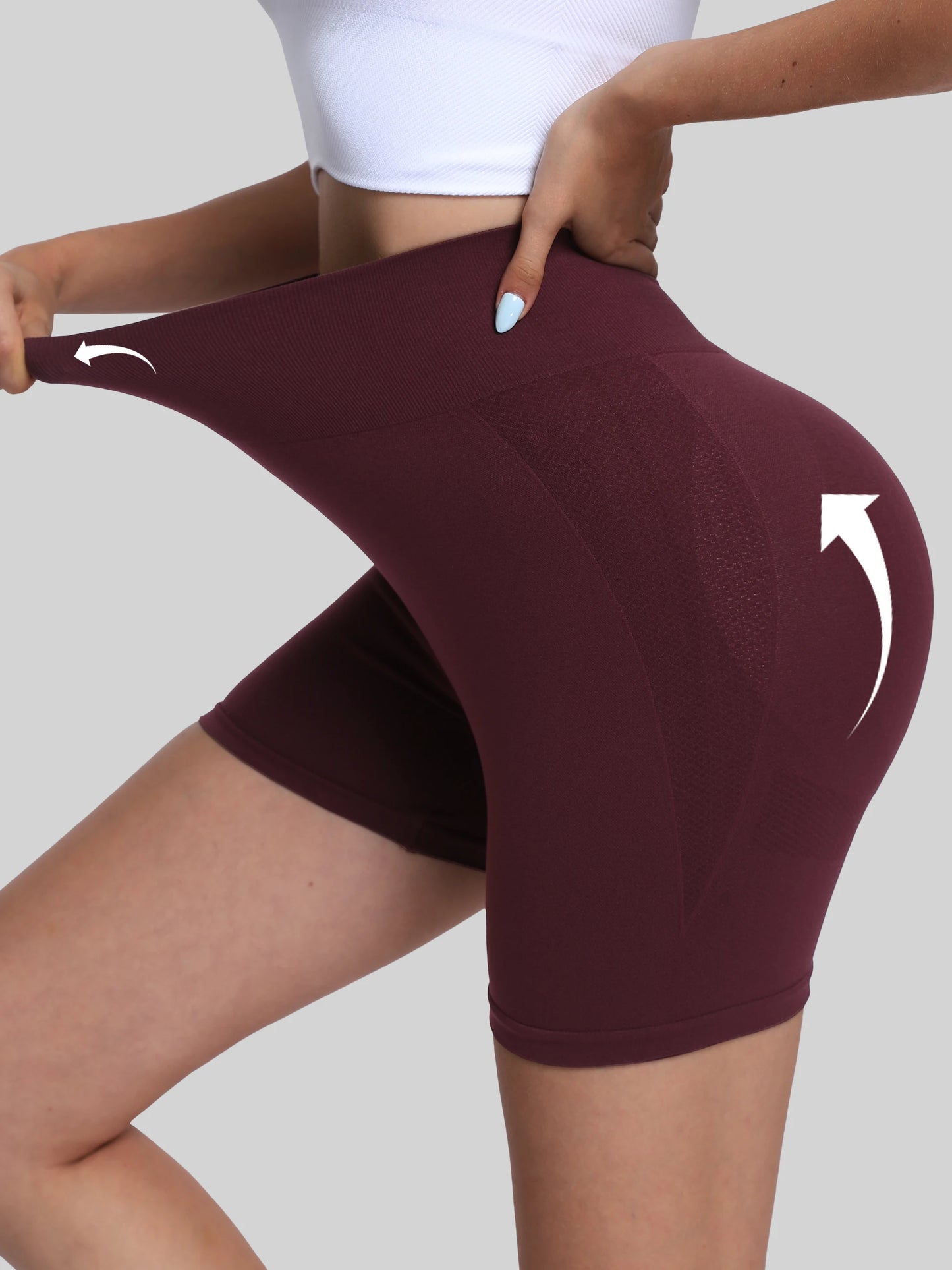 High-Waisted Ladies' Sports Shorts for Yoga and Running Workouts