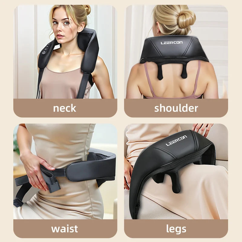 LEERCON 4D Shiatsu Massager With Heat For Neck And Shoulders In-Car Use