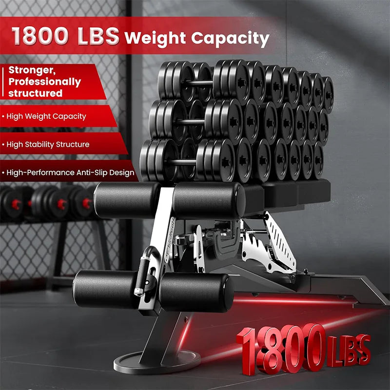 Pooboo Adjustable Weight Bench for Full Body Strength Training