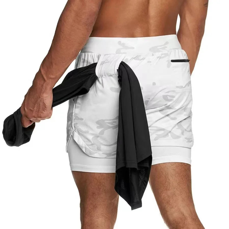 Mens Camo Quick Dry Running Shorts for Gym and Training