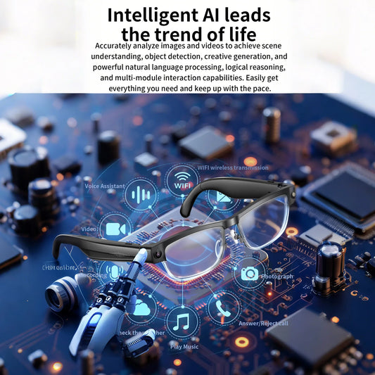 Smart AI Glasses With ChatGPT 8MP Camera Real Time Translation