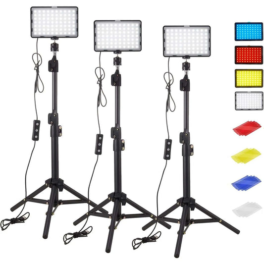 BTFOOR LED Video Light Panel With Tripod And RGB Filters