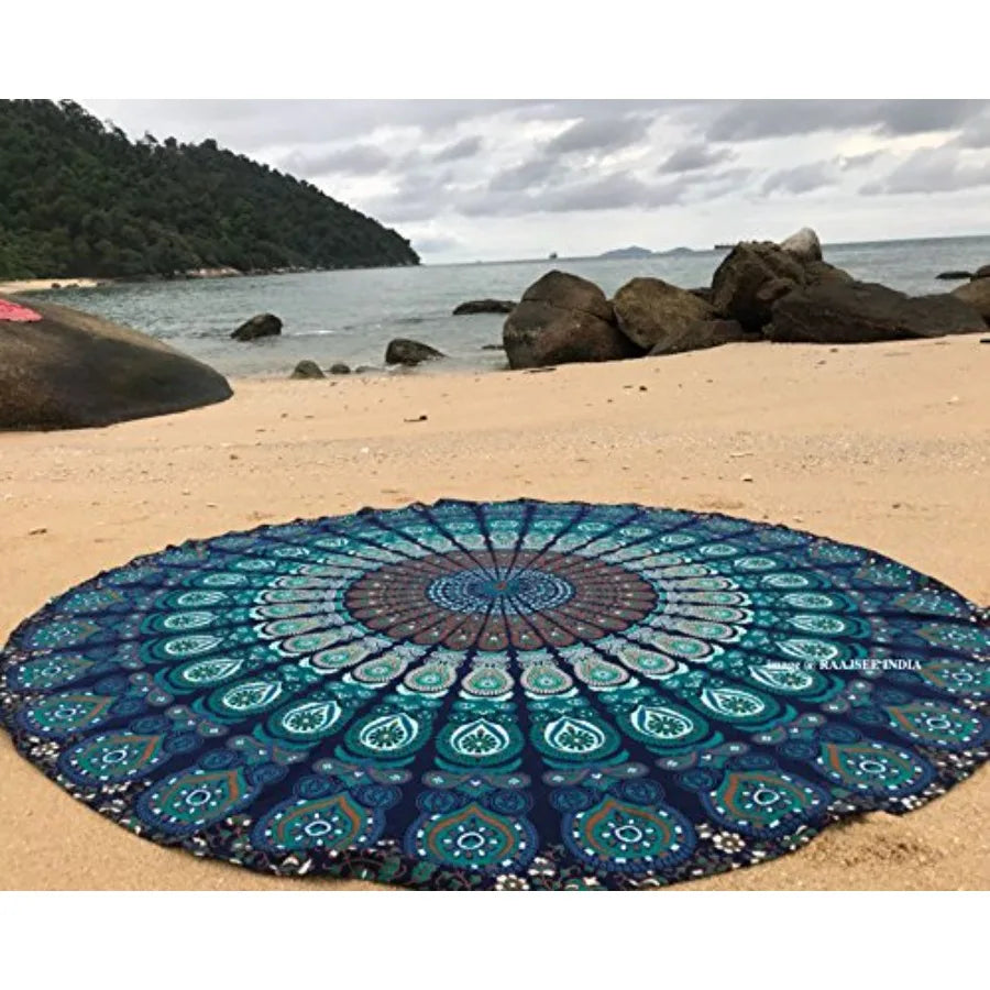 Round Boho Mandala Beach Tapestry Cotton Throw For Home Decor Yoga Mat