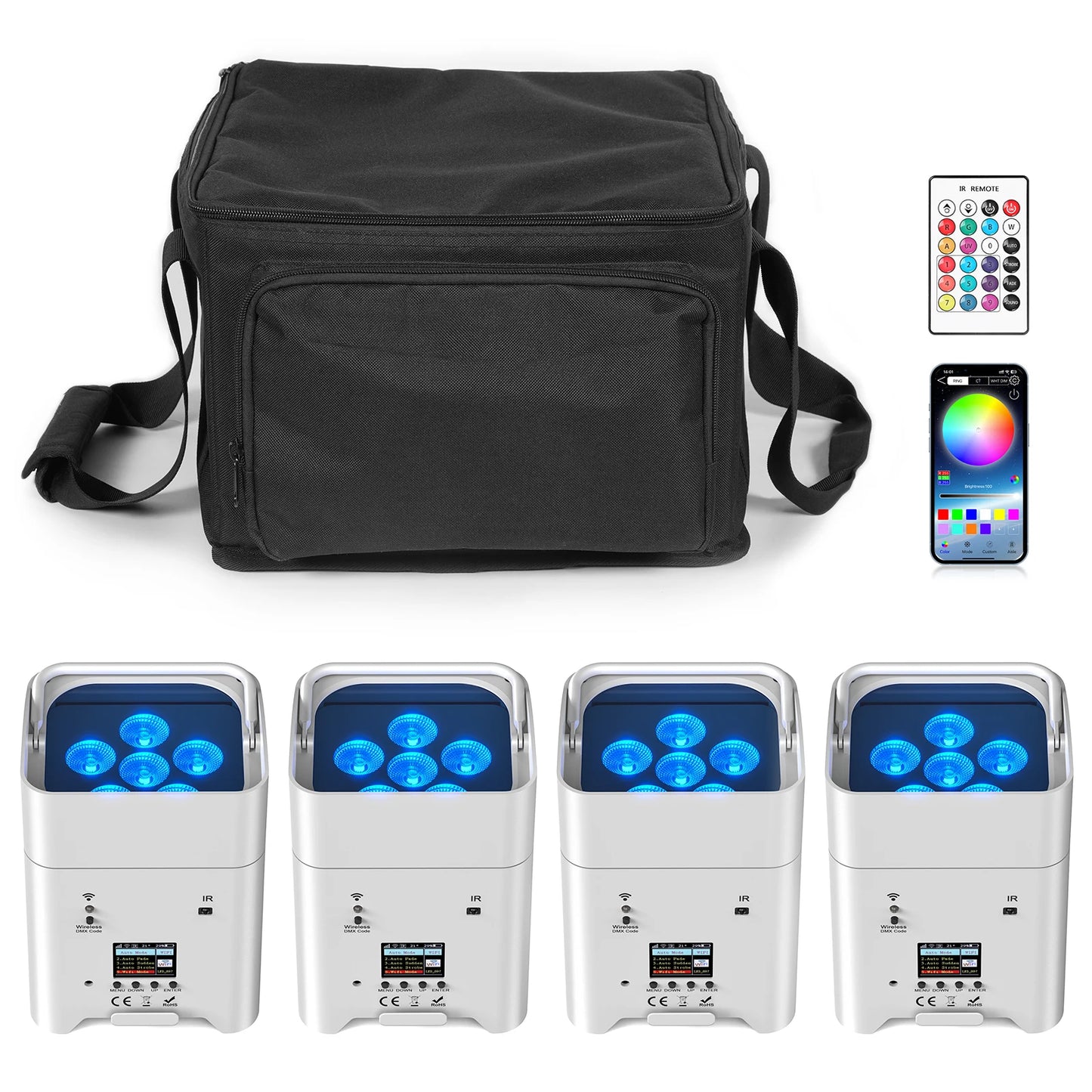 U'King RGBWA UV LED Par Light DMX Stage Light Wireless