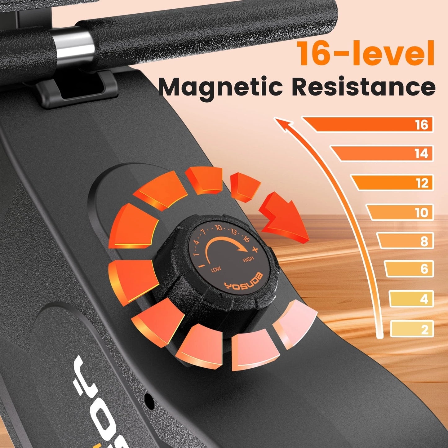 YOSUDA Magnetic Rowing Machine 350 Lb Weight Capacity Foldable