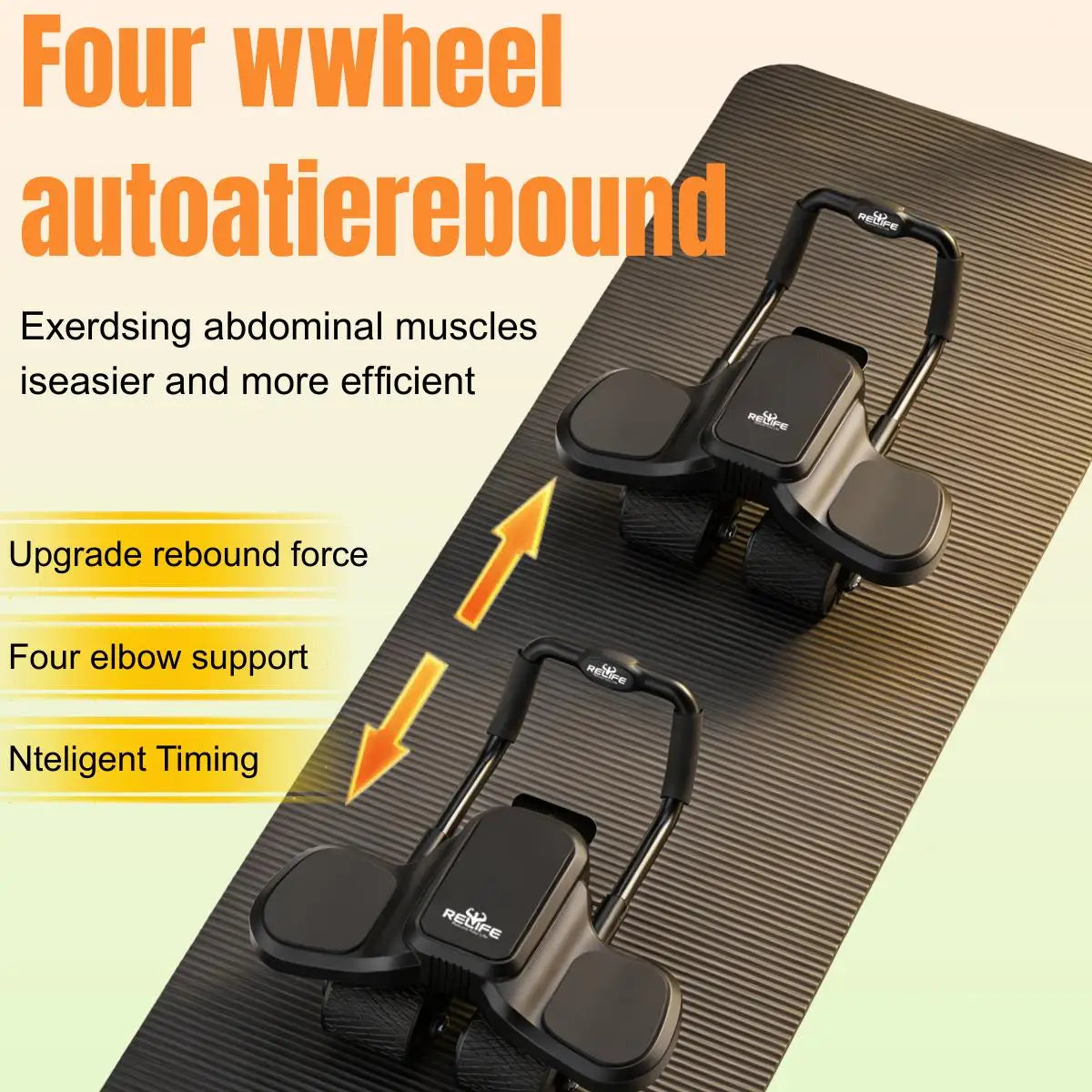 Ab Wheel Roller With Elbow Support And Knee Mat Pro