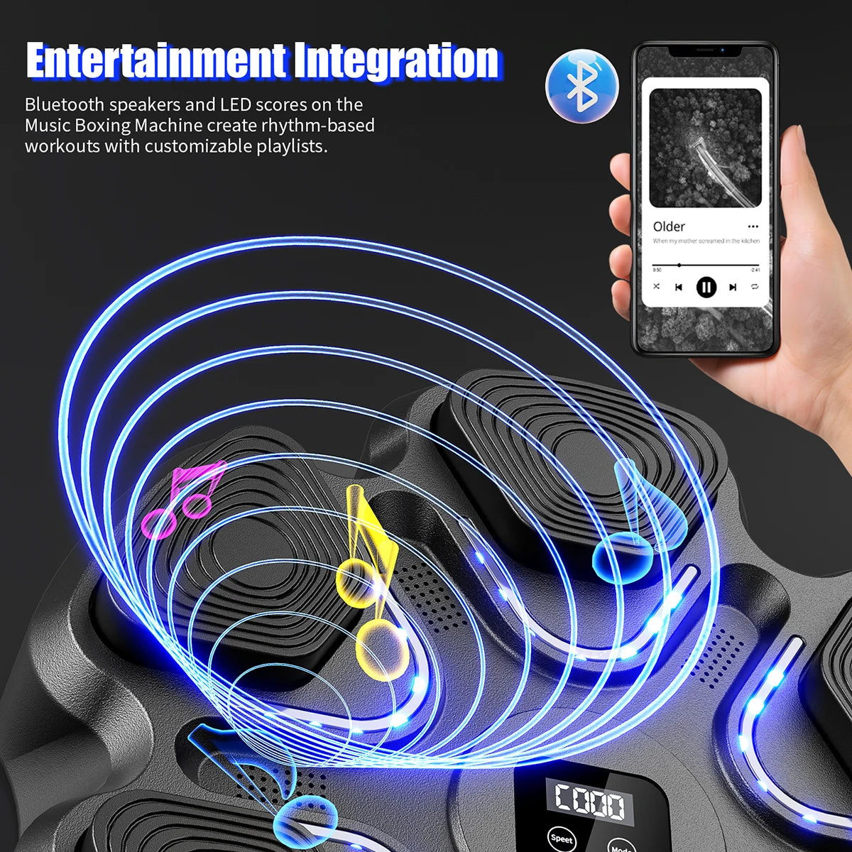 Music Boxing Machine With Smart Bluetooth Training Gloves For Home