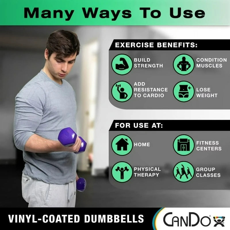 Vinyl Coated Iron Dumbbell For Strength Training Durable Home Gym