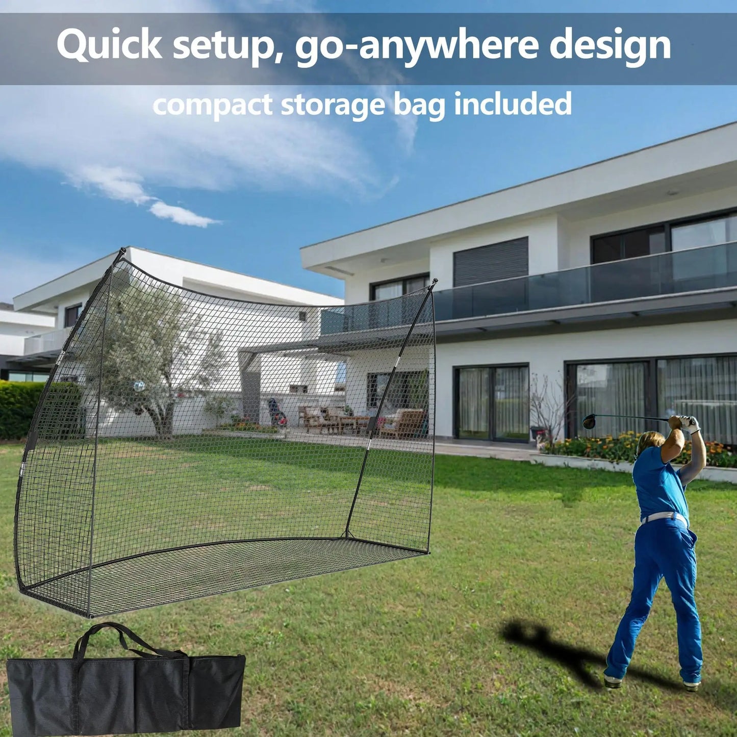 HiMISS Golf Practice Net Portable Backyard Hitting Swing Training Equipment