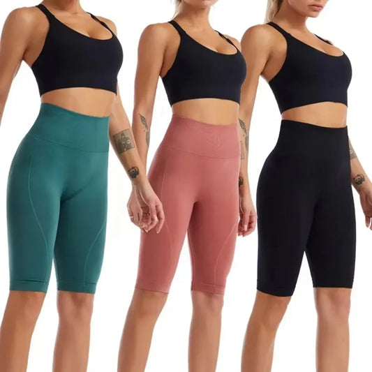 VEKY High Waist Biker Shorts Women Push Up Tummy Control Yoga