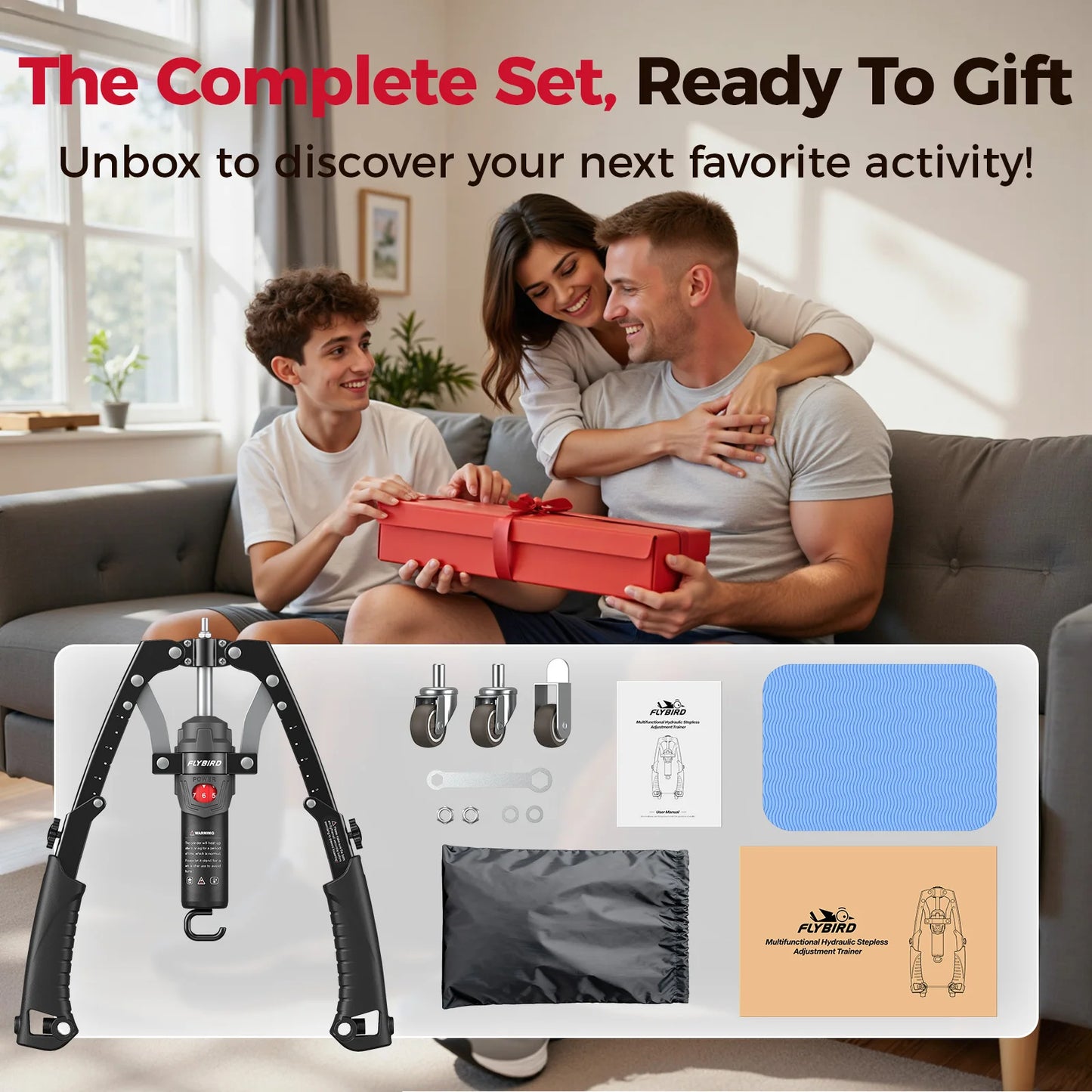 FED Fitness 3 In 1 Arm Trainer With Ab Roller And Hydraulic Power