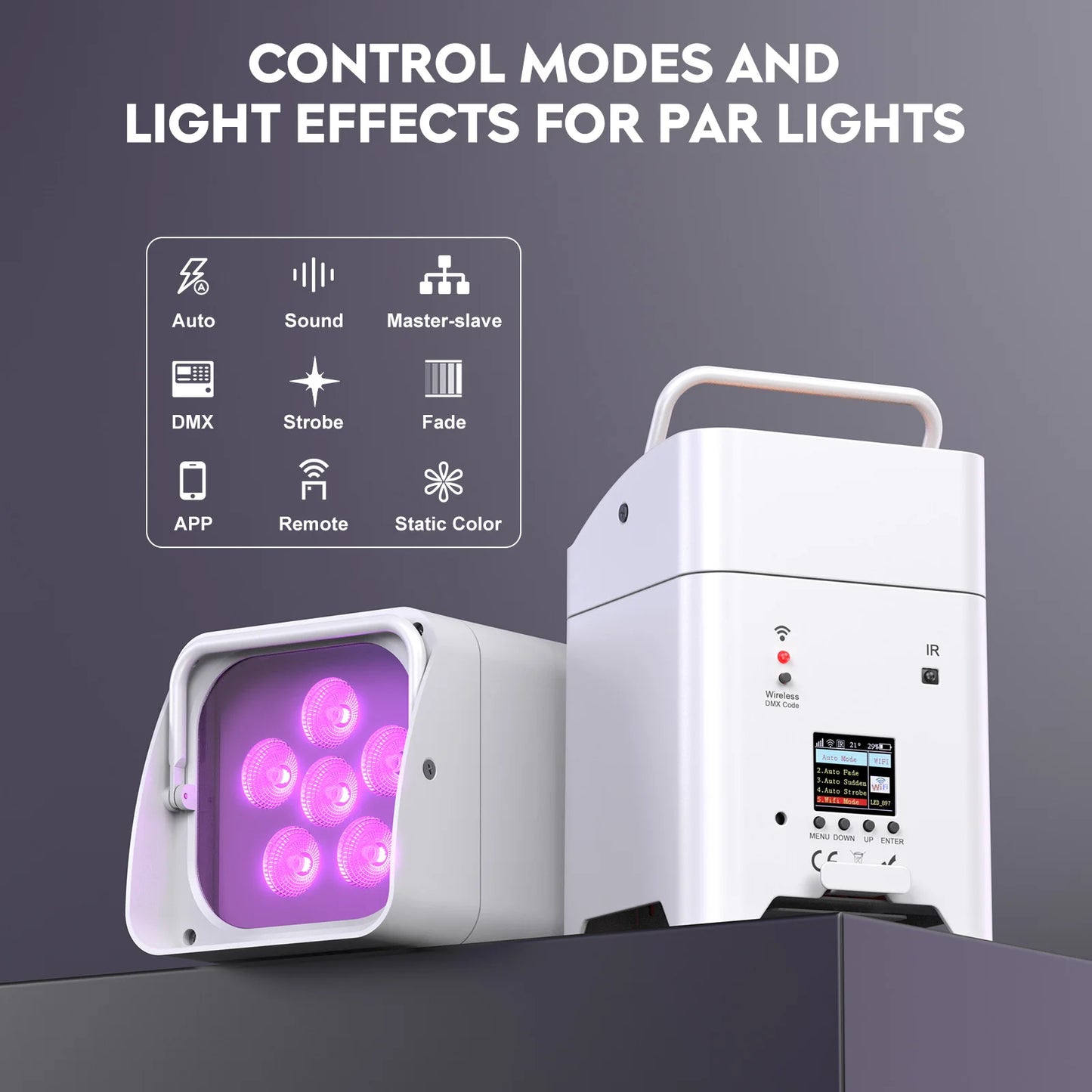 U'King RGBWA UV LED Par Light DMX Stage Light Wireless