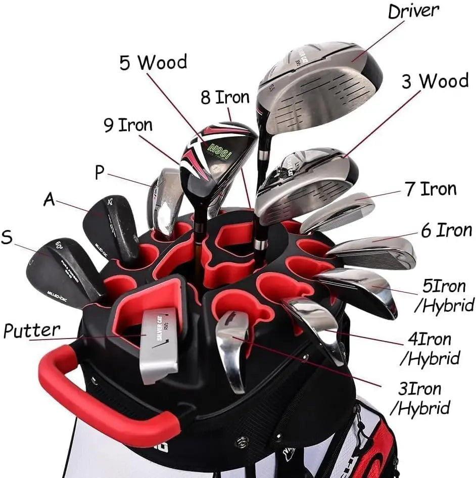 T-Lock Golf Cart Bag With 14-Way Organizer And Rain Cover