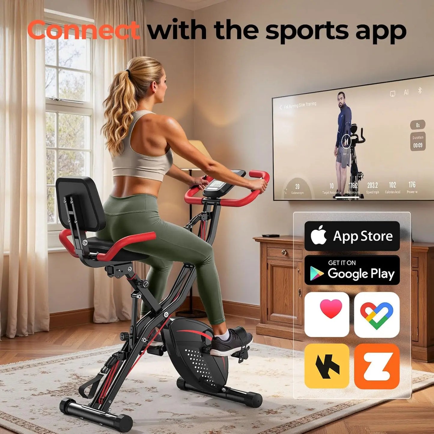 Yosuda Folding Exercise Bike 5 In 1 Home Fitness Machine