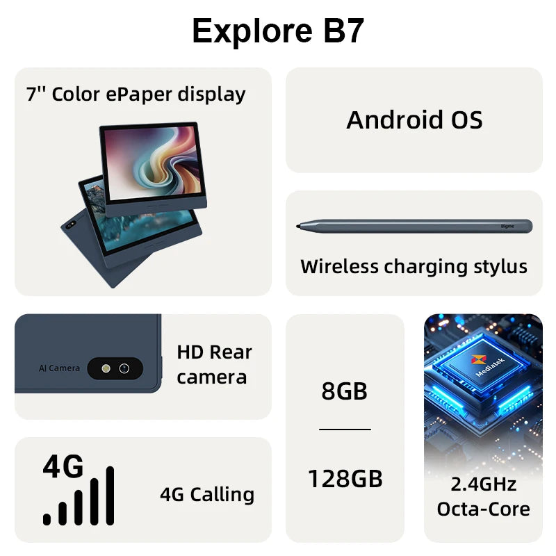 BIGME B7 7-Inch E Ink Ebook Reader With Android Experience