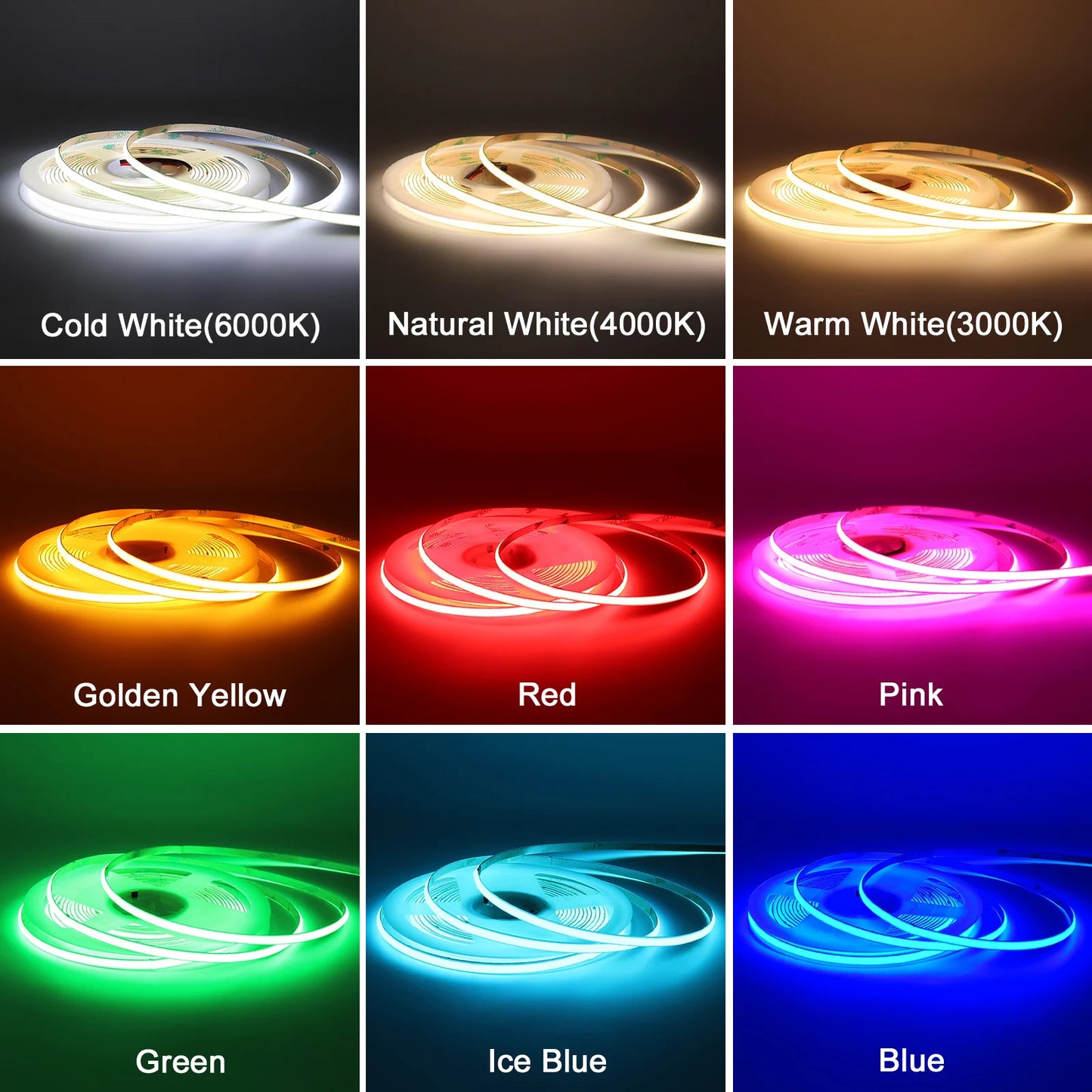 Cooleeon LED Strip Lighting 12V 24V Dimmable Tape Home Decor