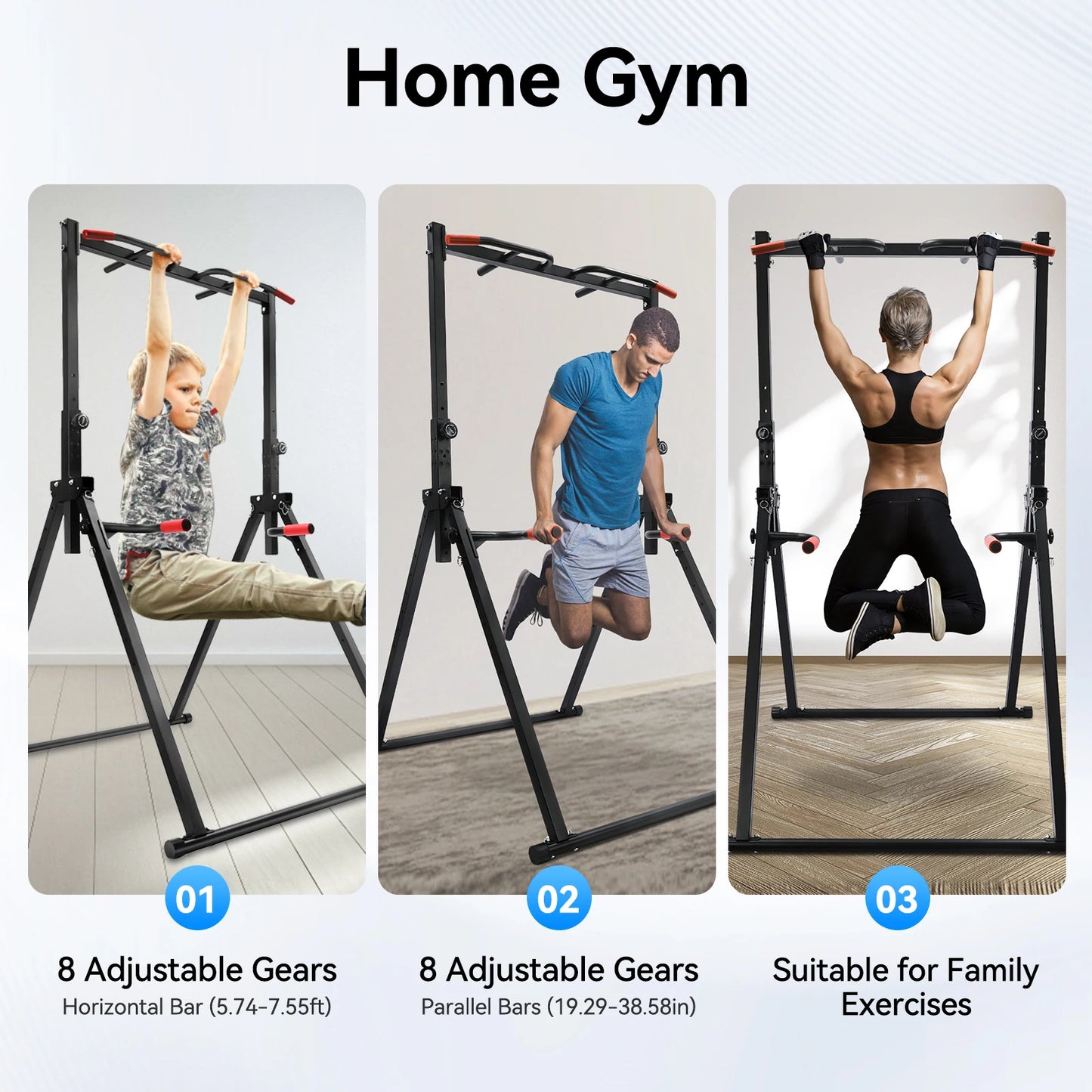 Foldable Adjustable Pull Up Bar With 200kg Capacity