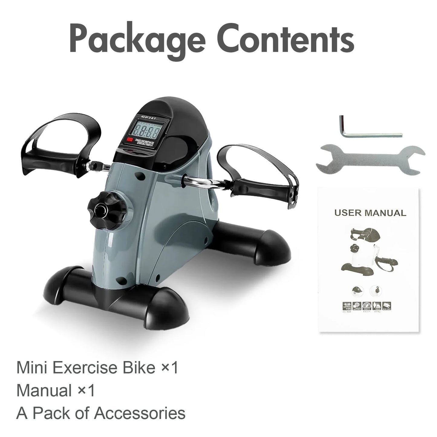Under Desk Pedal Exerciser With LCD Display For Leg Arm Knee Therapy