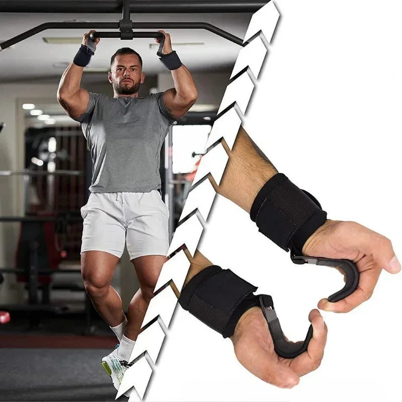 Non-Slip Weight Lifting Hooks And Straps For Deadlift