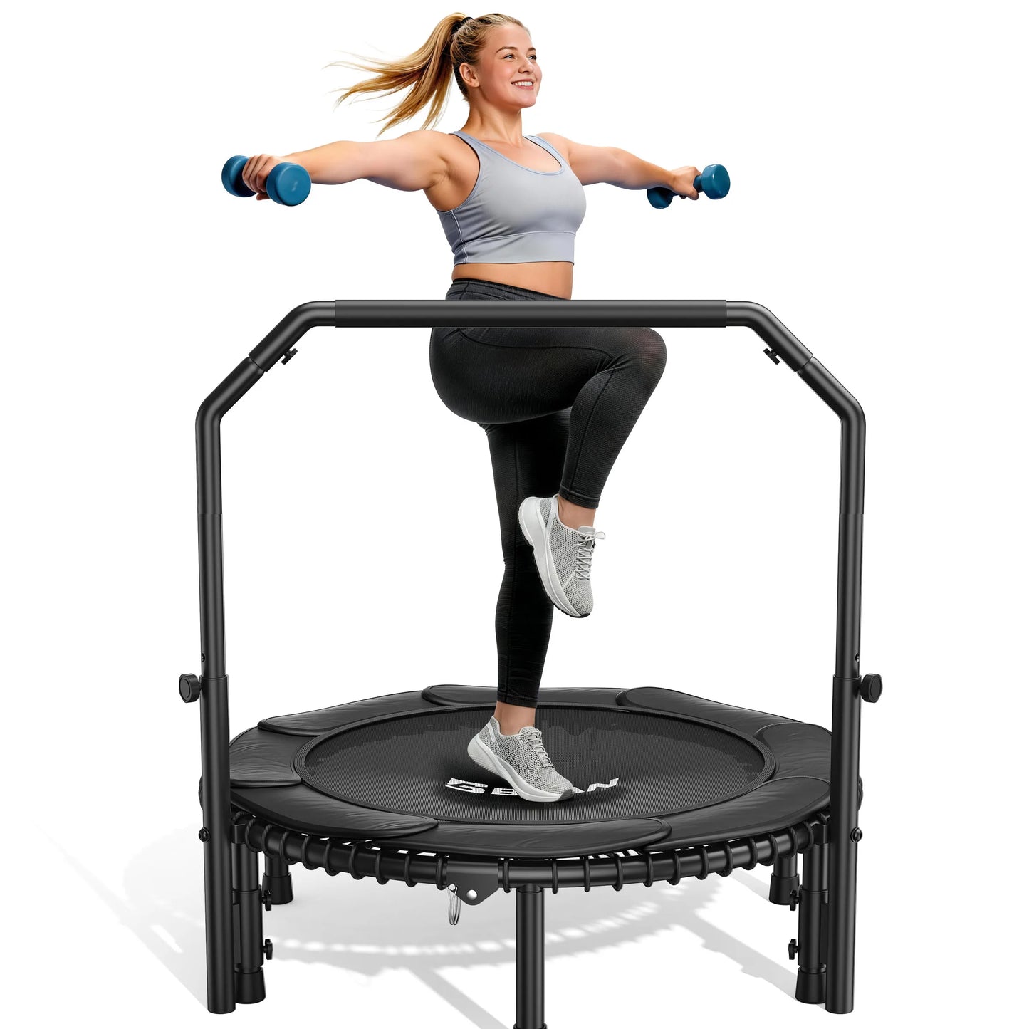 Mini Rebounder Trampoline With Adjustable Handle