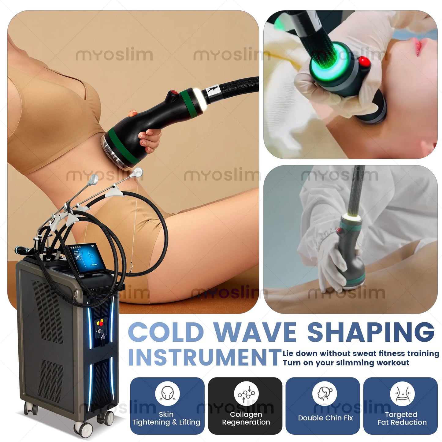 Myoslim 3-In-1 Cold Wave Body Contouring Machine For Skin Tightening