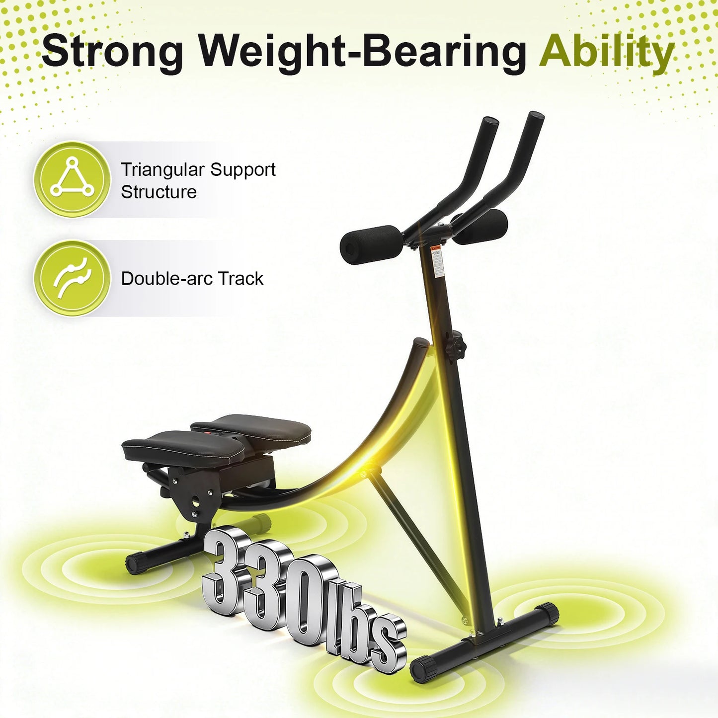 Ab Trainer Abdominal Bench With LED Monitor 330lb Capacity