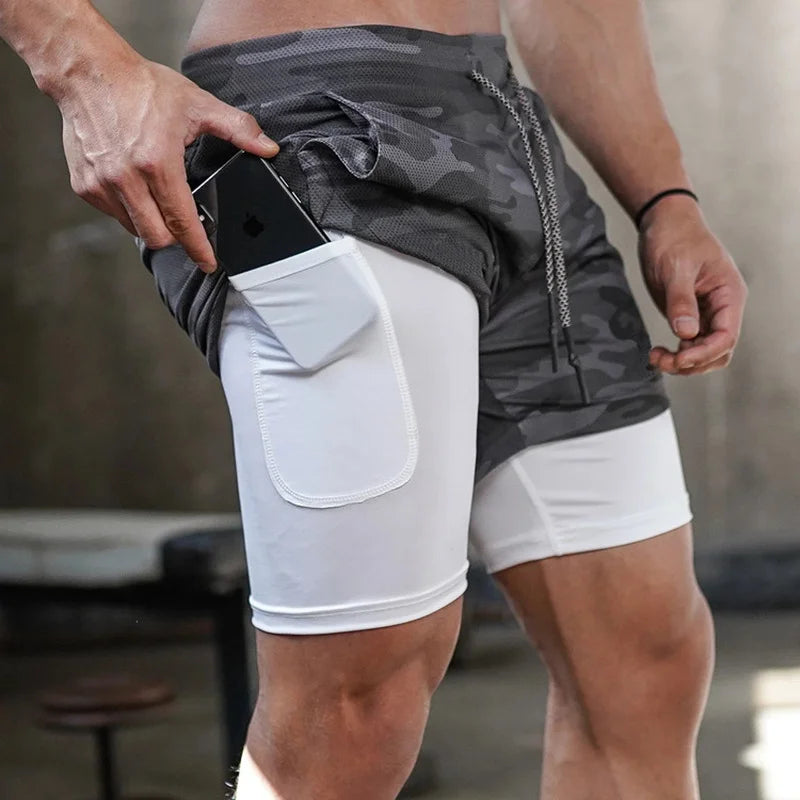 Mens Camo Quick Dry Running Shorts for Gym and Training