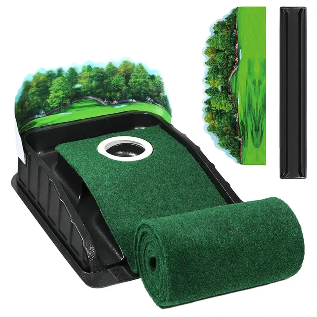 Portable Golf Practice Mat With Automatic Ball Return System